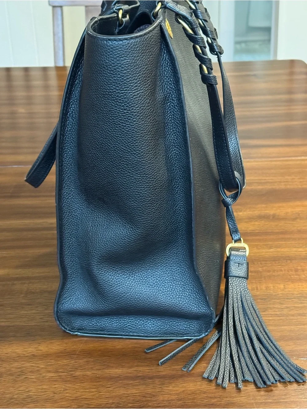 Authentic Tory Burch Taylor Pebbled Leather Tote in Black
